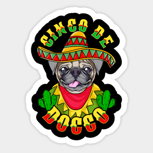 Cinco de Doggo Funny Pug Dog for Cinco de Mayo product Sticker